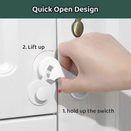 Quick open design of Wrench style baby door lock