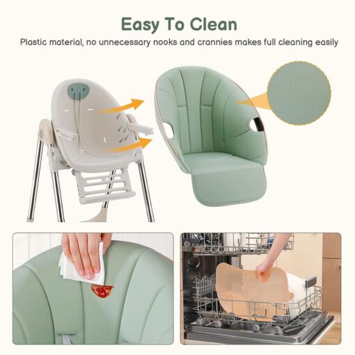 Royal Baby High Chair with Easy to Clean Design-Green