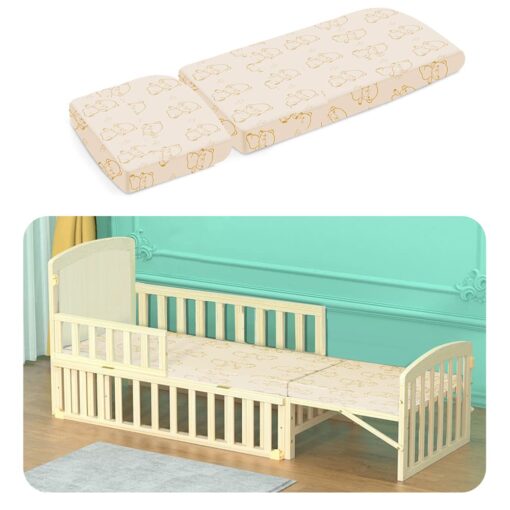 StarAndDaisy Supersoft Crib Mattress with Extension For 12-in-1 Wooden Cot For Babies With Washable Zipper Cover