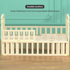 StarAndDaisy Supersoft Crib Mattress with Extension For 12-in-1 Wooden Cot For Babies With Washable Zipper Cover
