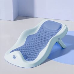 StarAndDaisy Foldable Baby Bather - Anti-Slip Bath Seat and Bathing Chair for 0-1 Year Upgraded Design for Babies - Blue