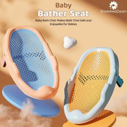 baby bather seat pink blue and orange blue