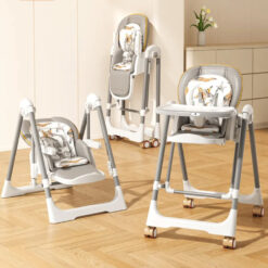 StarAndDaisy Galaxy Star Upgraded Multifunctional Baby Dining Chair - 2-in-1 Rocking Chair Design for 0-6 Year Babies - Grey