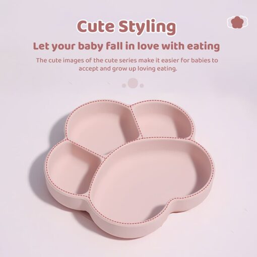 baby feeding plate and suction plate with cute styling