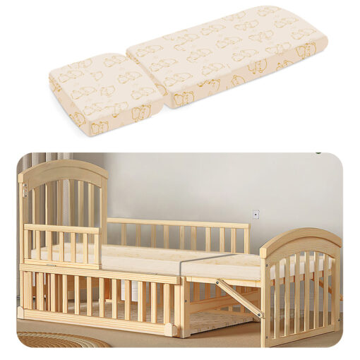 StarAndDaisy Supersoft Wooden Cot Mattress with Extension,12-in-1 Baby Wooden Crib Expandable Mattresses