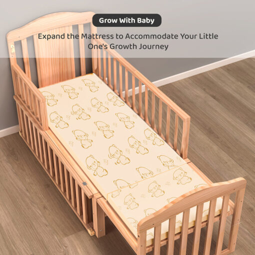 Baby Wooden Cot with Expandable Mattress