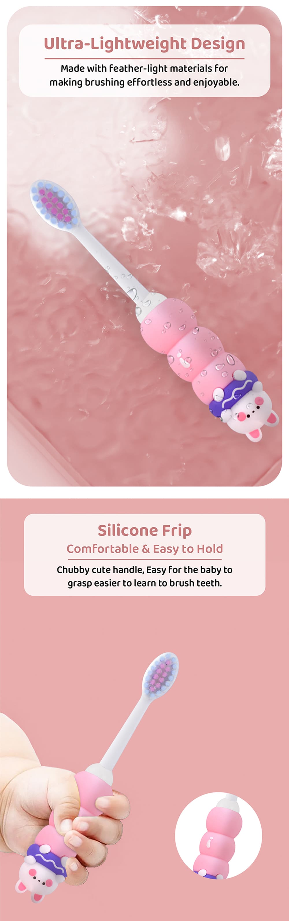 Extra Soft Bristle Tooth Brush with Silicone Grip
