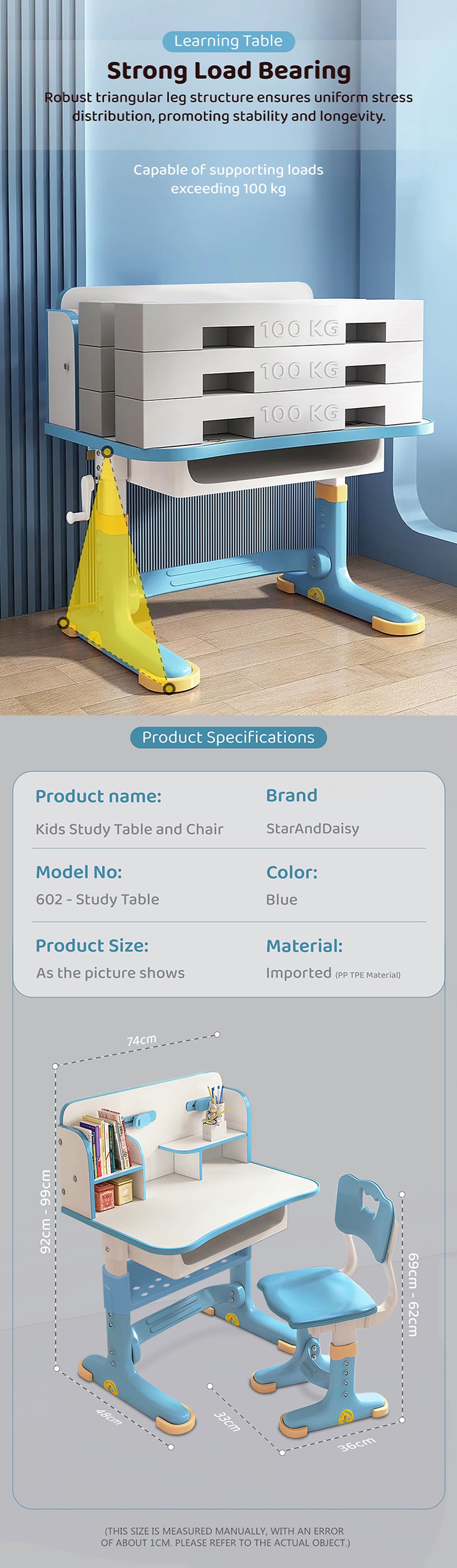 Kids Study Table Product Specification