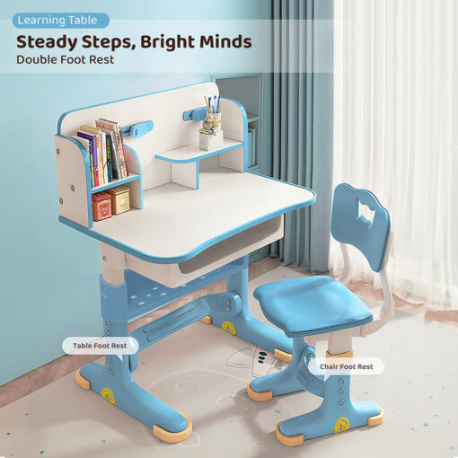 Kids Study Table with Extra Comfort and Double Foot Rest