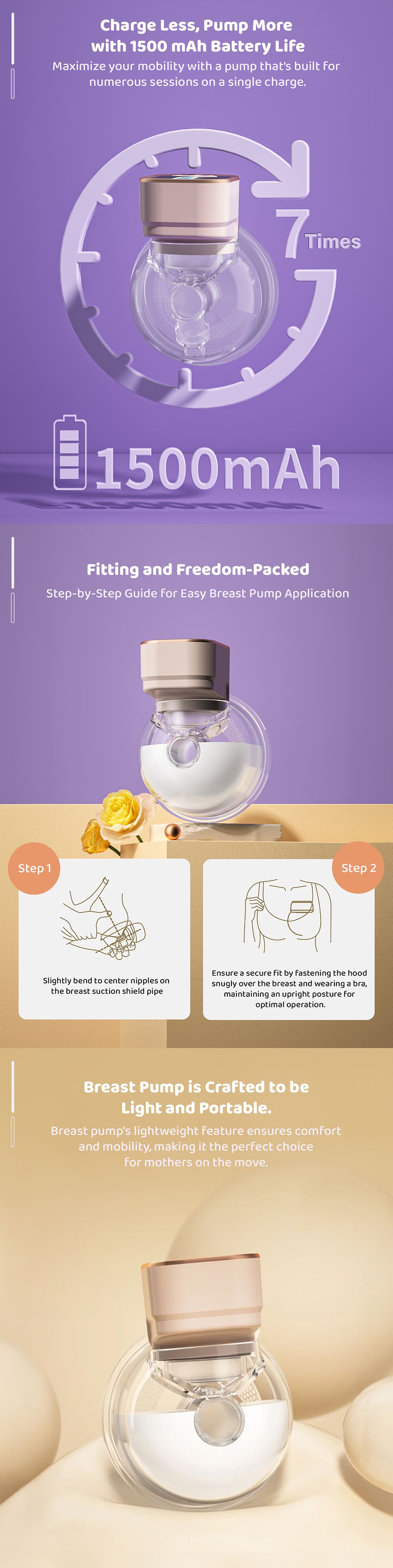 lightweight and Portable Wearable Breast Pump