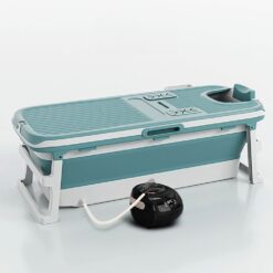 StarAndDaisy Foldable Bathtub for Adults, Portable Bath Bucket with Steamer, Foot Spa Bath Tub - Blue