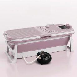 StarAndDaisy Collapsible Bathtub for Adults, Portable Bath Bucket with Steamer, Foot Spa Bath Tub - Pink