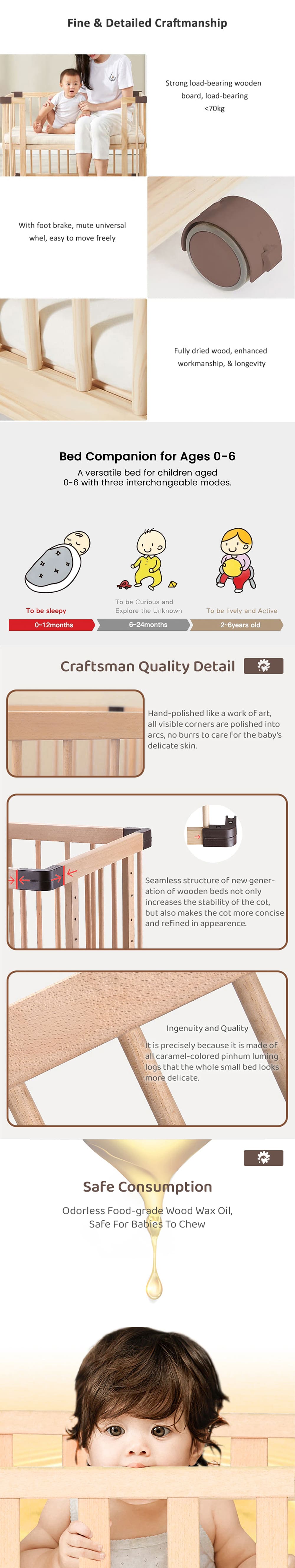Premium Quality Baby Wooden Cot