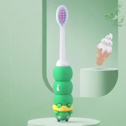 StarAndDaisy Soft Bristle Kids Toothbrush with Compact Brush Head Aged 1- 7 Years - Round Tooth Brush - Green