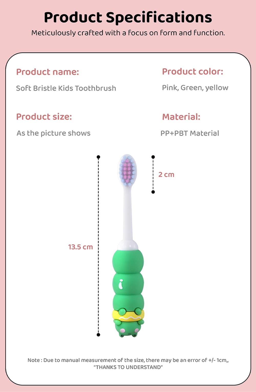 Specifiaction of Kids Tooth Brush