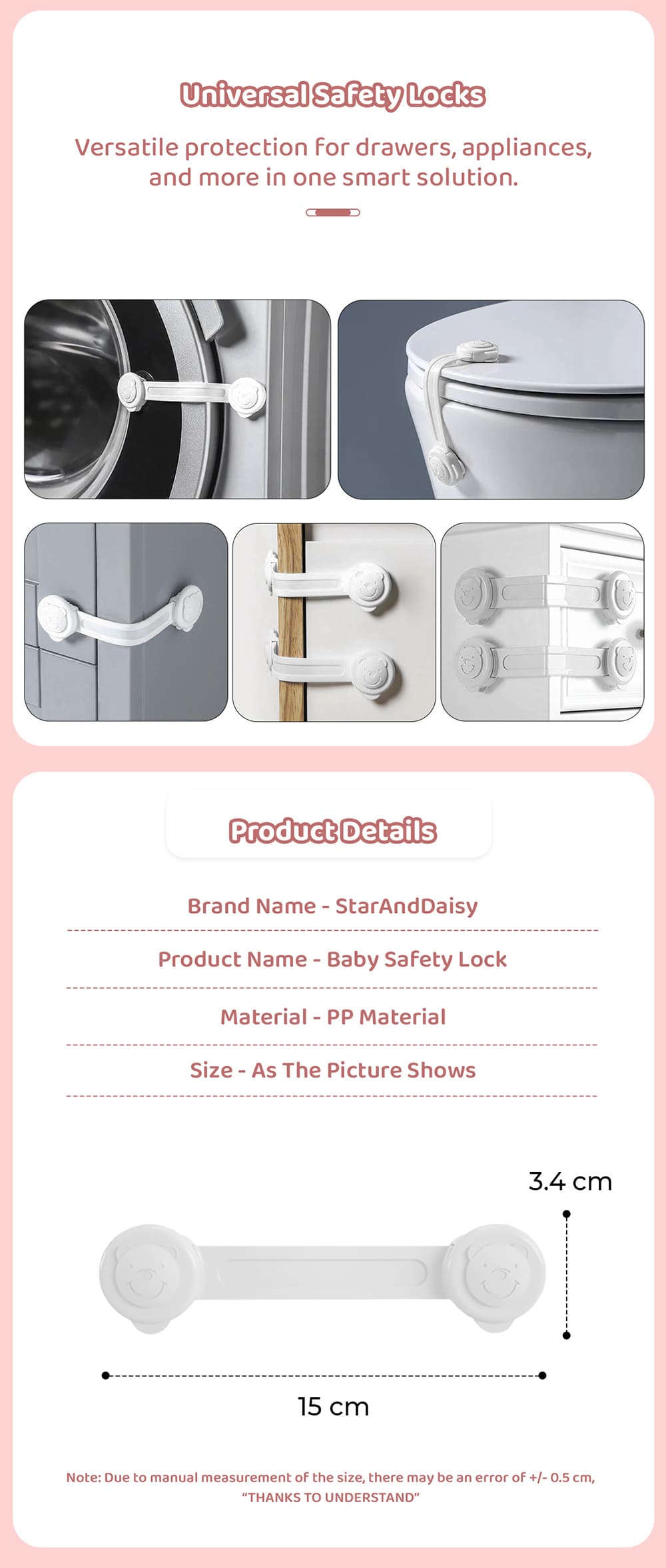 Specification of Small Safety Door Lock Straps for Baby