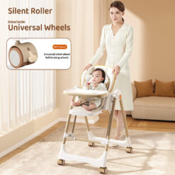 Dining Chair with Detachable Roller Wheels
