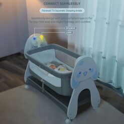 Automated crib with calming sounds & Lights