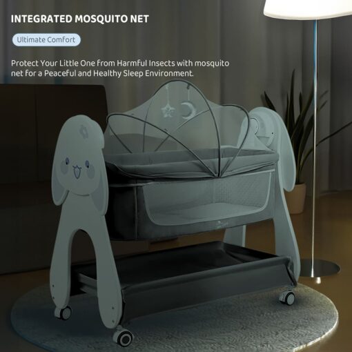 Electric baby crib with mosquito net