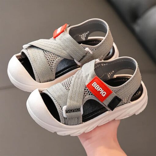 StarAndDaisy Baby Casual Sandals, New Style Kids Sandal with Non-Slip Soft Bottom 3 to 7 Years Babies - JH-7273-BL-GRY