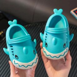 StarAndDaisy Shark Clogs for Kids, Casual Slippers for Indoor and Outdoor Footwear 3-9 Year Children's - JH-902-BLU
