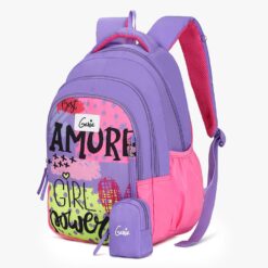 Genie Amora Premium School Bag For Boys with One Pouch & Multiple Compartments - Purple