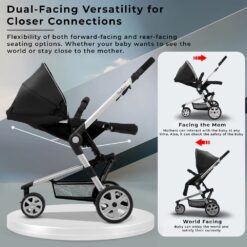 Reversible Seat Stroller with Five-Point Safety Belt -dardara