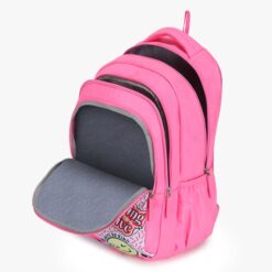 Genies Cool Waterproof Kids School Bag, with One Extra Pouch & Multiple Compartments - Pink