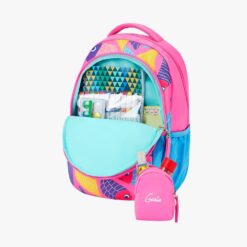 Genie Finley School Backpack for Girls, Stylish and Trendy Casual Backpack for kids & Children with Cute print- Pink