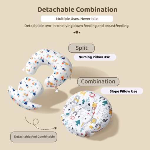 Cotton Feeding Pillow with Detachable & Washable Cover