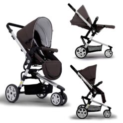 StarAndDaisy Sleek and Stylish Kids Stroller for Baby with Reversible Bassinet & Large Wheels for Newborn Babies & Toddlers - 0 to 4 Years (Brown)