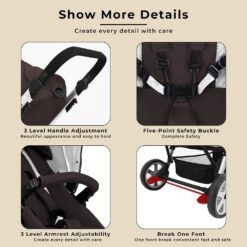Baby Stroller with Five-Point Safety Belt