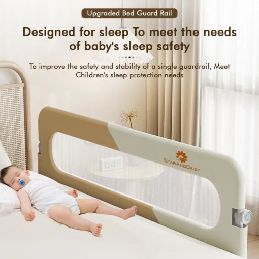 design for sleep Foldable Baby Bed Fence, Bed Rails for Toddlers Safety