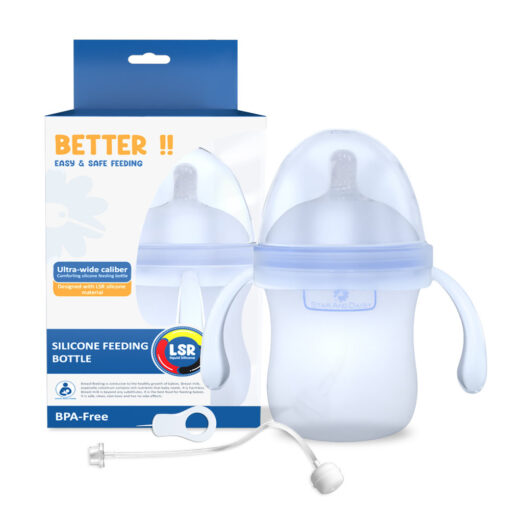 Silicon Feeding Bottle for Newborn Baby with 360° Gravity Ball and BPA Free 0 Month+ (180 ML) - StarAndDaisy
