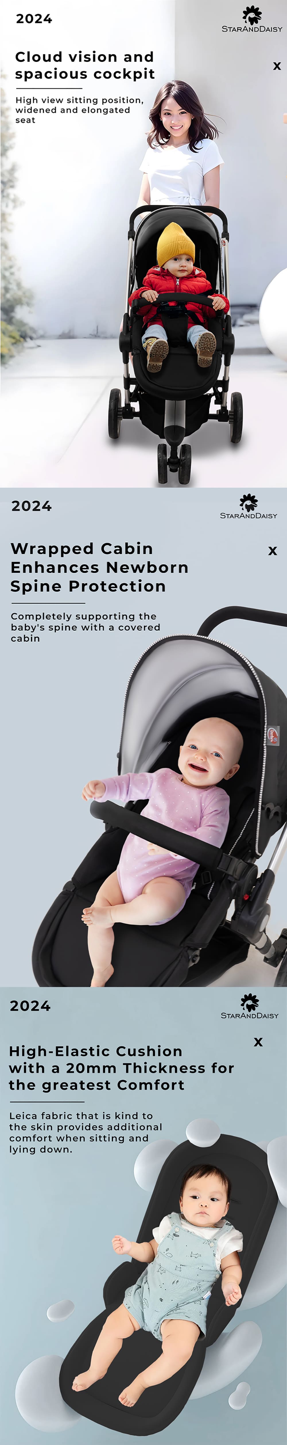 Infant Stroller with High View Sitting
