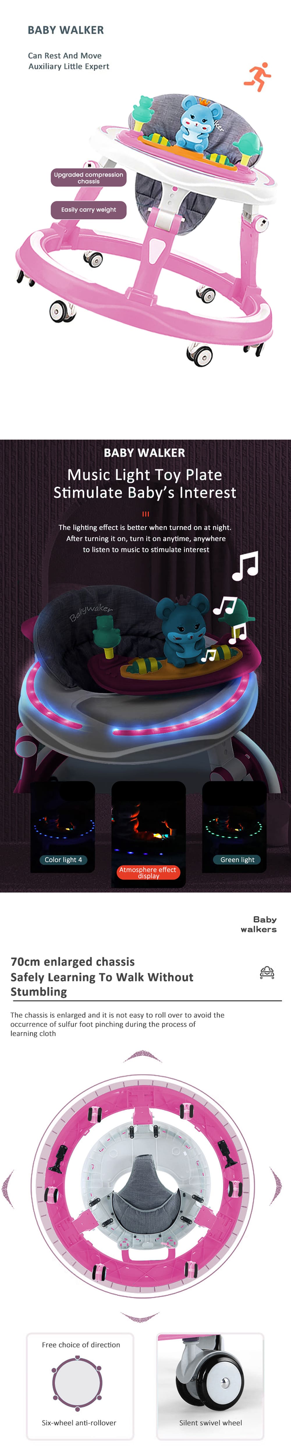 Baby walker with hot sale music and lights