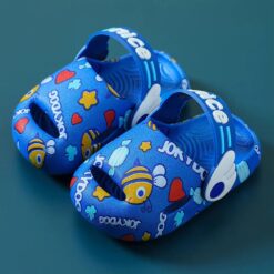 StarAndDaisy Printed Clogs for Girls, Cute Printed Indoor & Outdoor Footwear Wear Slippers for Kids - JH-888-BLUE