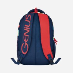 Genius by Safari Comet 27L Boys & Girls School Backpack with Name Tag, Rain Cover, Water Resistance, and Easy Access Pockets - Blue