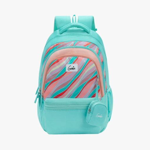 Genie Ember 36L School Backpack for Boys & Girls with Spacious 3 Compartments, Stylish, and Laptop Sleeve - Fresh Mint