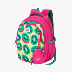 Genie Fruity Backpack For Kids Everyday School Bag with Comfortable Padding & 3 Compartments - Pink