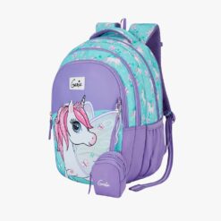 Genie Magic Unicorn Girls Backpacks for School, Multi Print Boys and Girls School Casual Bag - Lavender