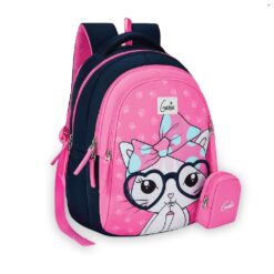 Genie Paw Premium School Bag For Children, Lightweight Bags, Easy to Carry Bags for Girls - Pink