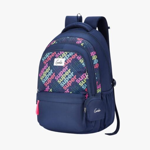 Genie Avery Premium kids Backpack With Laptop Sleeve, Water Resistant, and Extra Padding Shoulder Straps - 36L Navy Blue