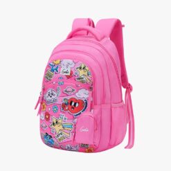 Genie Pearl Multiple Pocket Bags for Students, Backpack for Children with Adjustable Straps & Easy to Carry Backpacks - Pink