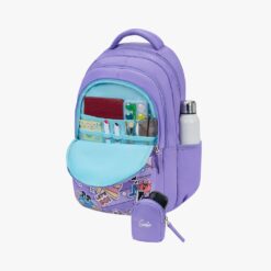 Genie Pearl School Bags for Students, Backpack for Children with Adjustable Straps & Easy to Carry Backpacks - Purple