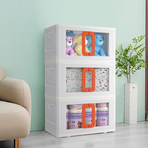 StarAndDaisy Kids Wardrobe | Storage Cabinet | Portable Almira with Drawers & Convertible Design (3 Stackable Cuboids)