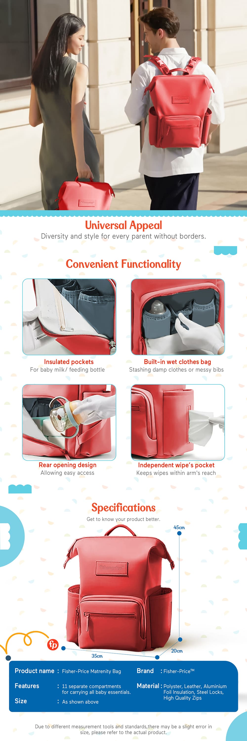 Multipurpose Baby Diaper Bag for Mothers Travel