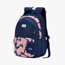 Genie Vibes Trendy School Bag for Boys, Water Resistant and Lightweight Bags with Adjustable Padded Shoulder Straps - Navy Blue