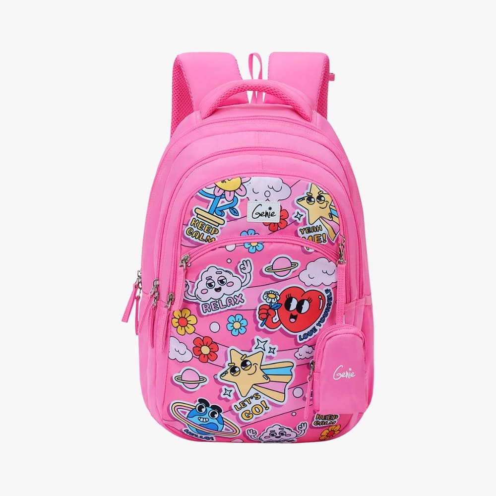 Buy Genie Little Hearts 24L Pink School Backpack Online