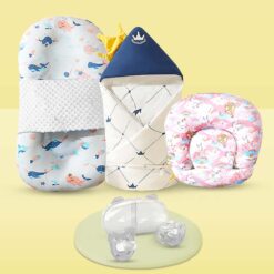 StarAndDaisy Newborn Baby Bedding Set Combo, New Born Baby Daily Essential Bedding Set - Pack Of 4
